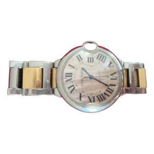 Cartier ballon bleu metallic gold and steel watch