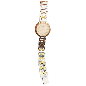 Hermès clipper silver gold plated watch