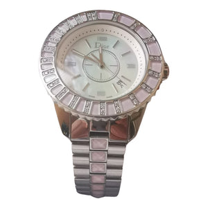 Dior christal silver steel watch