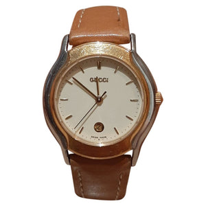 Gucci beige steel watch