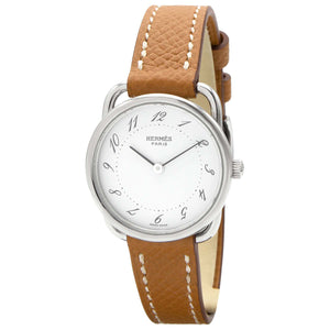 Hermès arceau silver steel watch