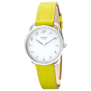 Hermès arceau silver steel watch