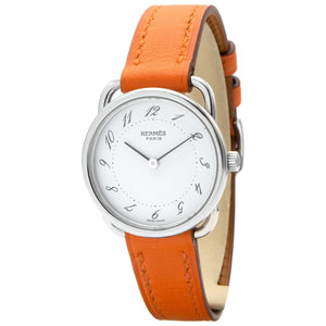 Hermès arceau silver steel watch