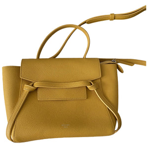 Celine belt yellow leather handbag