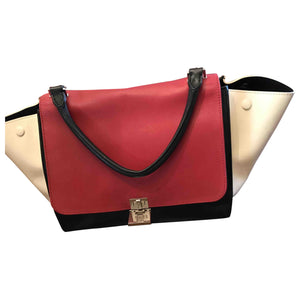 Celine trapèze red leather handbag