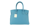 Hermes Birkin 30 Togo Turquoise Silver Hardware Brand New