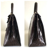 Hermes Kelly 28 Havane crocodile Porosus