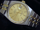 Pre Owned Mens Rolex Two-Tone Oysterquartz Datejust Gold Champagne 17013