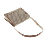 Gucci 246411 Beige/Ebony GG Supreme Canvas with Brown Leather Trim Crossbody Bag