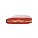 Prada Red Saffiano Leather Zippy Long Wallet