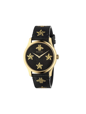 Gucci - G-Timeless, 38 mm watch - unisex - stainless steel/Leather - One Size - Black