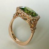 Dalben Peridot Diamond Gold Ring