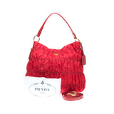 Prada Red Nylon Shoulder Bag with Shoulder Strap