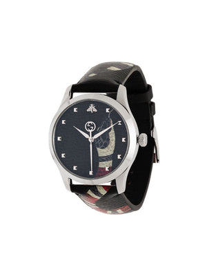 Gucci - Le Marché des Merveilles 35mm watch - men - Leather/stainless steel/glass - One Size - Black