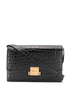 Saint Laurent - croc-effect shoulder bag - women - Leather - One Size - Black