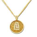 meander gold pendant necklace
