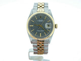 Pre Owned Mens Rolex Two-Tone Datejust with a Slate Dial 1601