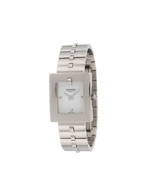 Hermès - 2000s pre-owned rectangular wristwatch - women - Brass/glass - One Size - SILVER