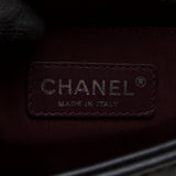 Chanel Black Lambskin with Multicolor Wool Boy Chanel (Small)