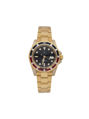 Rolex - pre-owned GMT-Master II 40mm - unisex - Diamond/Sapphire/Yellow Gold - 40 - GOLD