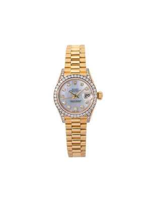 Rolex - 1995 pre-owned Datejust 26mm - women - Mother of Pearl/Yellow Gold - One Size - White