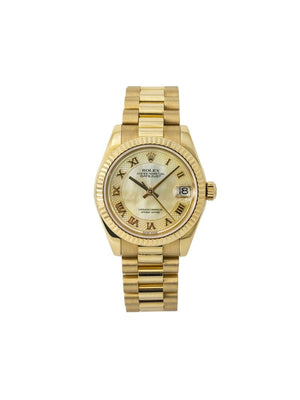 Rolex - 2000s pre-owned Datejust 31mm - women - Mother of Pearl/18kt Yellow Gold - One Size - GOLD