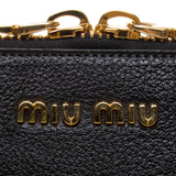 Miu Miu Black Madras Nappa Leather Handbag
