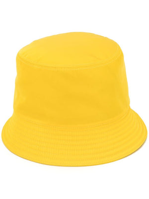 Prada - logo plaque bucket hat - men - Nylon - S, M - yellow