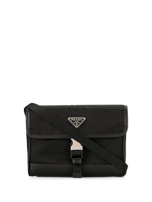 Prada - logo plaque mini bag - men - Nylon - One Size - Black