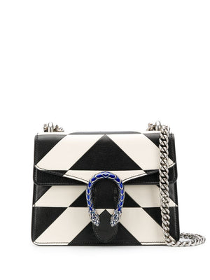 Gucci - geometric-print Dionysus shoulder bag - women - Calf Leather - One Size - Black