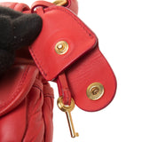 Miu Miu Orange Red Matelasse Nappa Leather Coffer Handbag