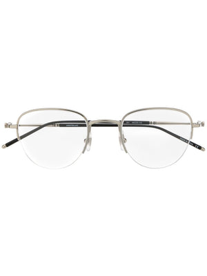 Montblanc - round frame glasses - unisex - Metal (Other) - 49 - SILVER