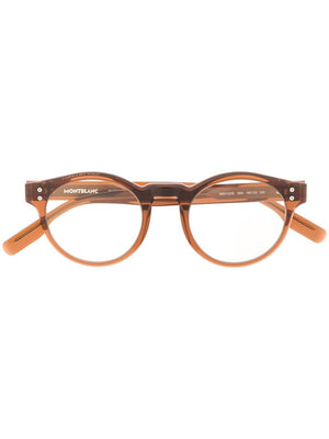 Montblanc - removable tinted lenses glasses - unisex - Acetate - 49 - Brown