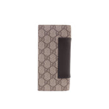 Gucci 386836 Beige/Ebony GG Supreme Canvas with Black Leather Bi-fold Long Walle