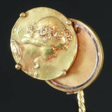 Typical Art Nouveau lady head pin