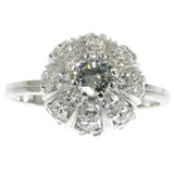 Diamond cluster estate engagement ring