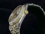 Pre Owned Mens Rolex Two-Tone Diamond Datejust with a Silver Dial 16013