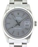 Pre Owned Mens Rolex Stainless Steel Datejust with a Gray Dial 16030