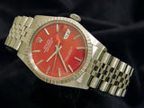 Pre Owned Mens Rolex Stainless Steel Datejust with a Red Dial 16030