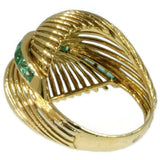 60s gold estate ring with emeralds