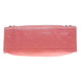 Balenciaga Pink Lambskin Silver Giant 12 City Motorcycle Handbag