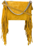 Givenchy Fringe Golden Green Smooth Suede And Leather Shoulder Bag
