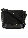 Isabel Marant Small Asli Black Suede And Leather Shoulder Bag