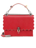 Medium Kan I Red Smooth Leather Shoulder Bag