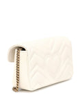 GG Marmont Super Mini Matelassé Cream Leather Shoulder Bag