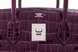 Amethyste Crocodile Niloticus Lisse Birkin 30