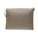 Gucci 246411 Beige/Ebony GG Supreme Canvas with Brown Leather Trim Crossbody Bag