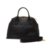 Miu Miu Black Madras Nappa Leather Handbag