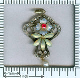 Art Nouveau diamond and enamel pendant