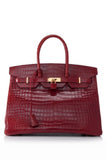 Hermès Rouge Porosus Crocodile Lisse Birkin 35